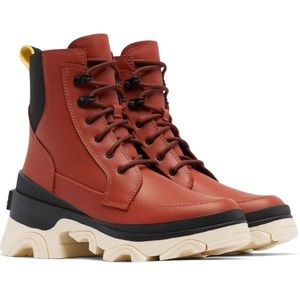 Sorel Brex Warp Red Black Waterproof Lace Up Bootie sz 8.5